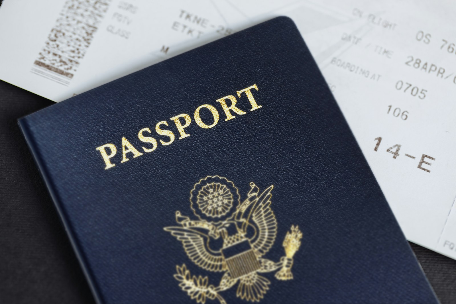 Passport and travel documents prepared for an international move